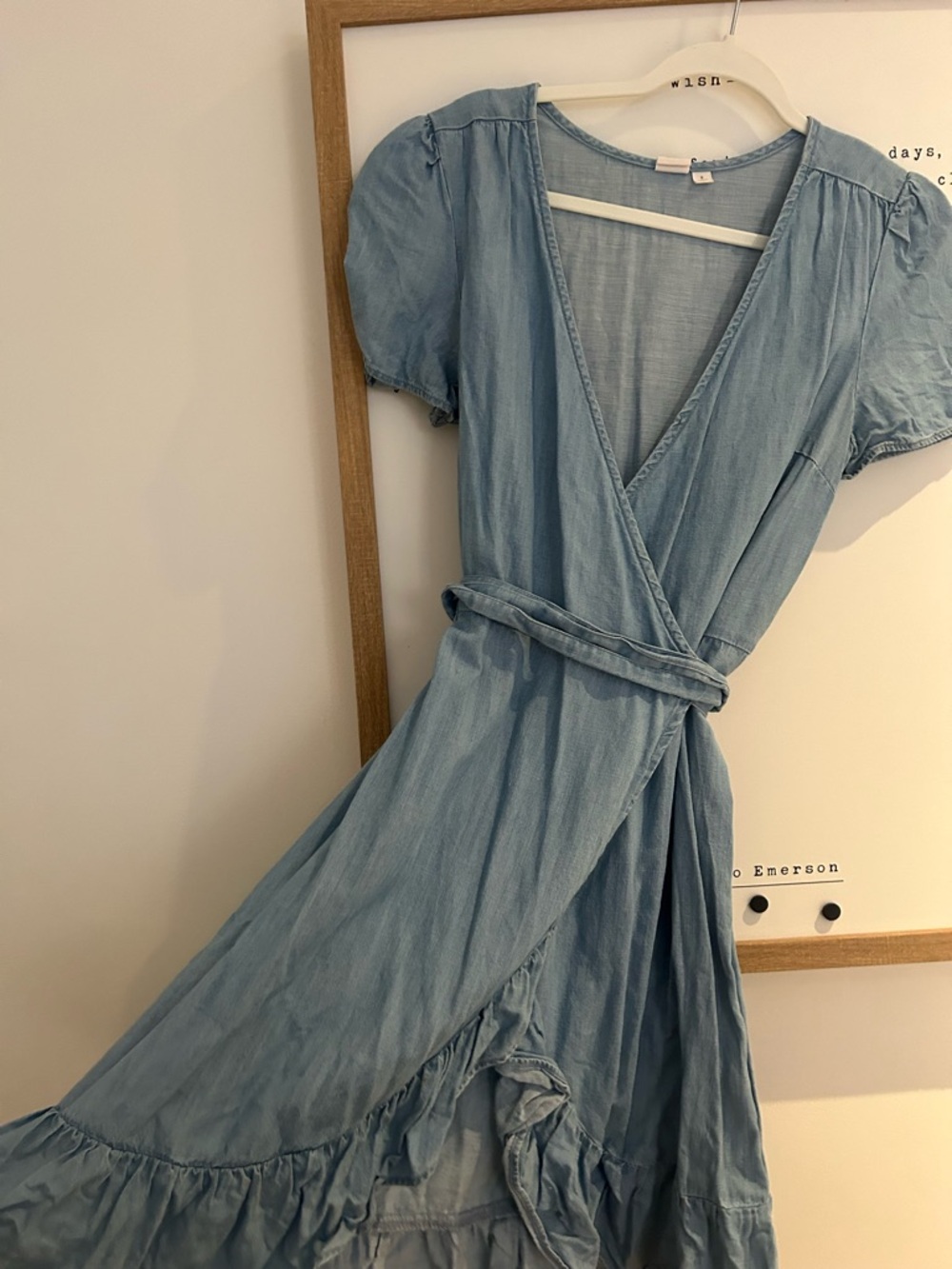 GAP Light Blue Denim Wrap Dress